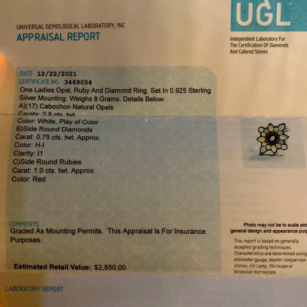 Opal Star Ring With Ruby And Diamonds Set In Ster… - image 4